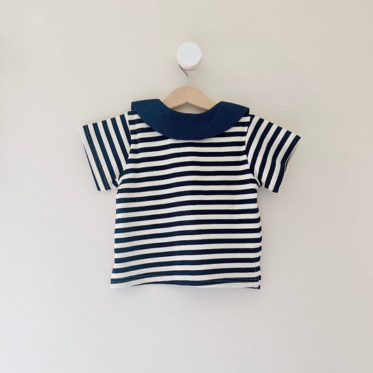 Navy Stripe Collar Tee (2T-7T)