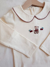 Load image into Gallery viewer, Cherry Teddy Collar Top