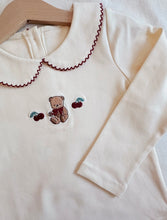 Load image into Gallery viewer, Cherry Teddy Collar Top