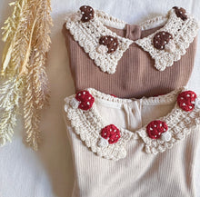 Load image into Gallery viewer, Mushroom Crochet Collared Top