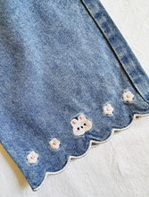 Load image into Gallery viewer, Embroidered Bunny Straight Leg Jeans