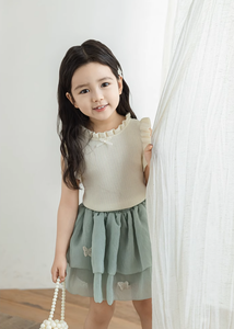 Rib Sleeveless Ruffle Detail Tank Top (2T-7T)