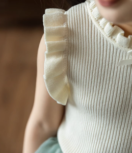 Rib Sleeveless Ruffle Detail Tank Top (2T-7T)