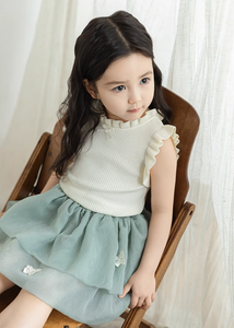 Rib Sleeveless Ruffle Detail Tank Top (2T-7T)