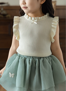 Rib Sleeveless Ruffle Detail Tank Top (2T-7T)