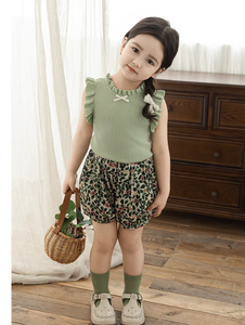 Rib Sleeveless Ruffle Detail Tank Top (2T-7T)