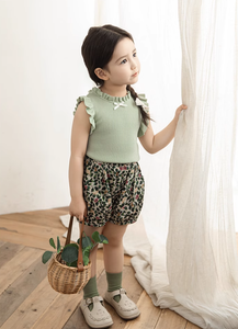 Rib Sleeveless Ruffle Detail Tank Top (2T-7T)
