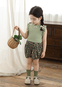 Rib Sleeveless Ruffle Detail Tank Top (2T-7T)