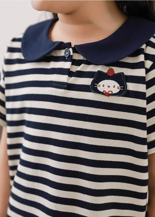 Navy Stripe Collar Tee (2T-7T)
