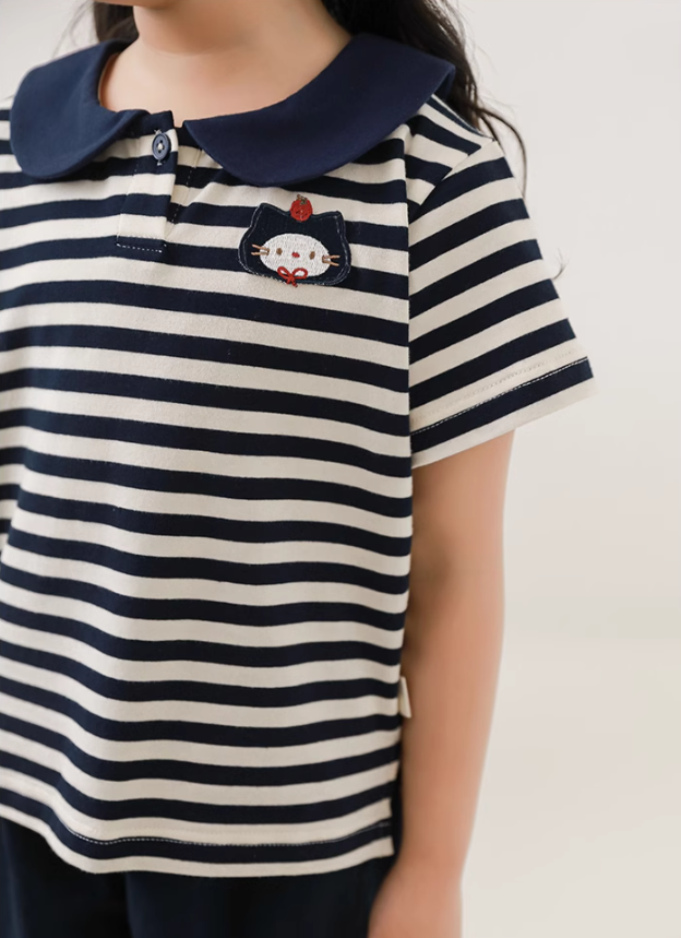 Navy Stripe Collar Tee (2T-7T)