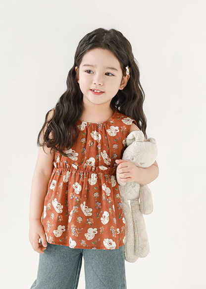 Tangerine Bunny Peplum Top