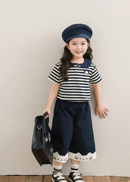 Navy Stripe Collar Tee (2T-7T)