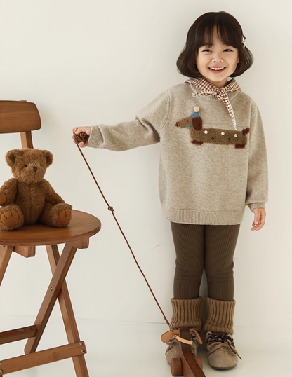 Fluffy Dachshund Knitted Jumper