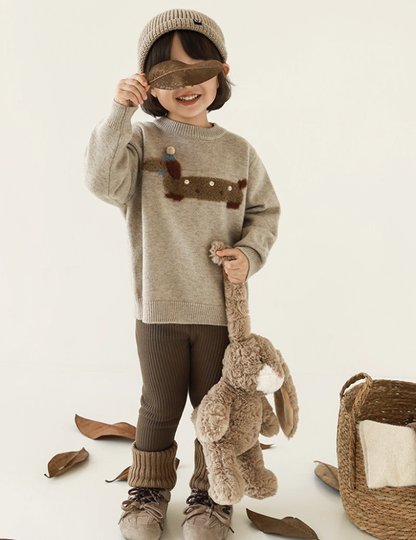 Fluffy Dachshund Knitted Jumper