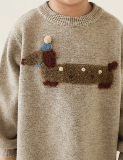 Fluffy Dachshund Knitted Jumper