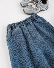 Load image into Gallery viewer, Blue Leopard Wide Leg Jeans
