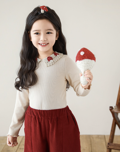 Mushroom Crochet Collared Top