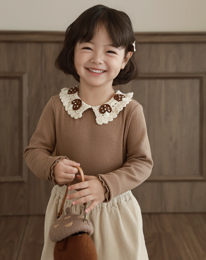 Mushroom Crochet Collared Top