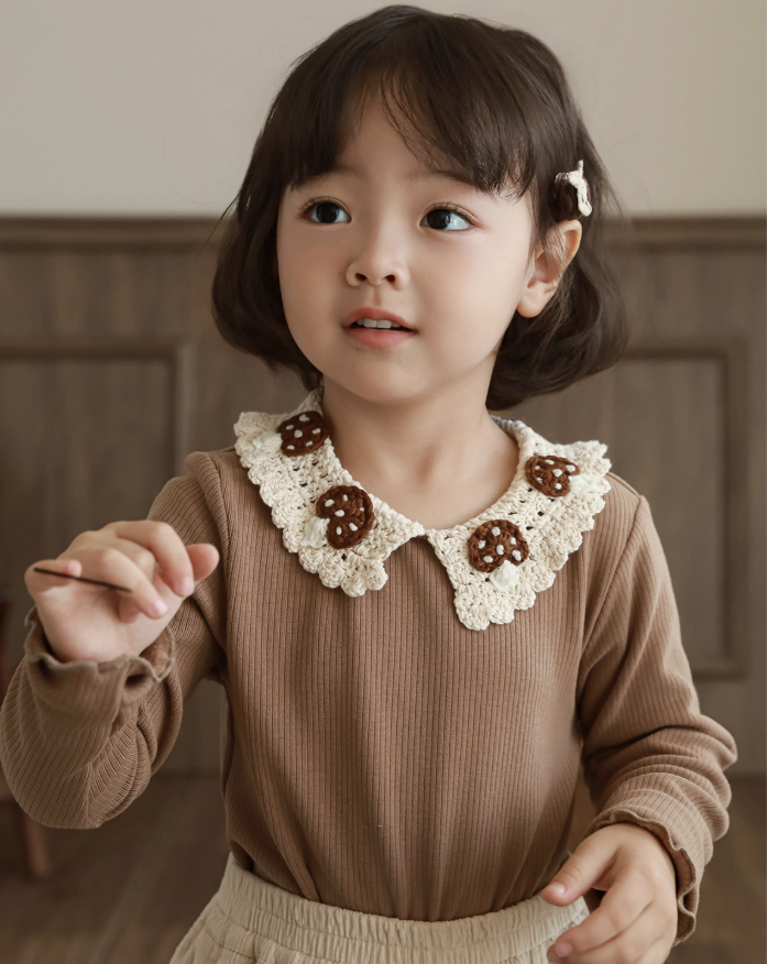 Mushroom Crochet Collared Top