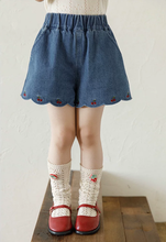 Load image into Gallery viewer, Summer Cherry Denim Shorts
