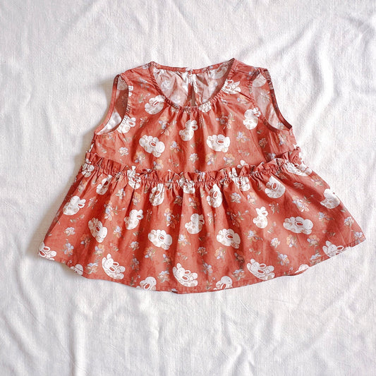 Tangerine Bunny Peplum Top