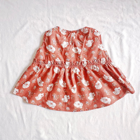 Tangerine Bunny Peplum Top