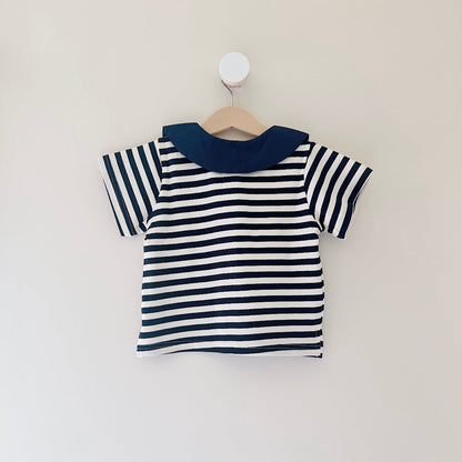 Navy Stripe Collar Tee (2T-7T)
