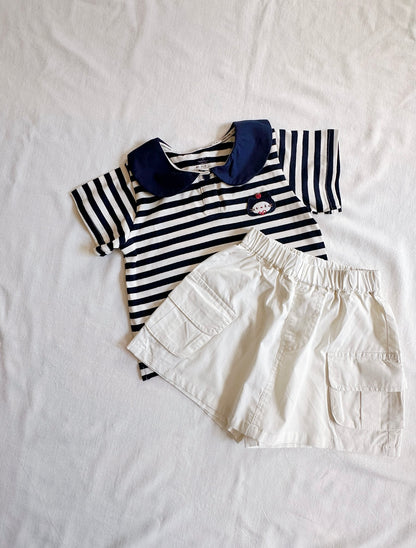 Navy Stripe Collar Tee (2T-7T)
