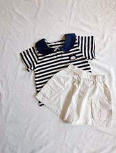 Load image into Gallery viewer, Navy Stripe Collar Tee
