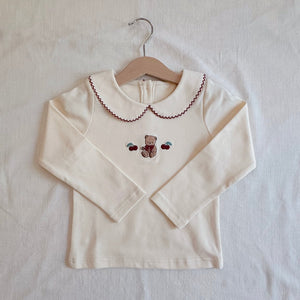 Cherry Teddy Collar Top