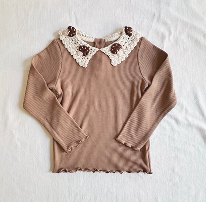 Mushroom Crochet Collared Top