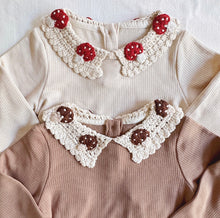 Load image into Gallery viewer, Mushroom Crochet Collared Top
