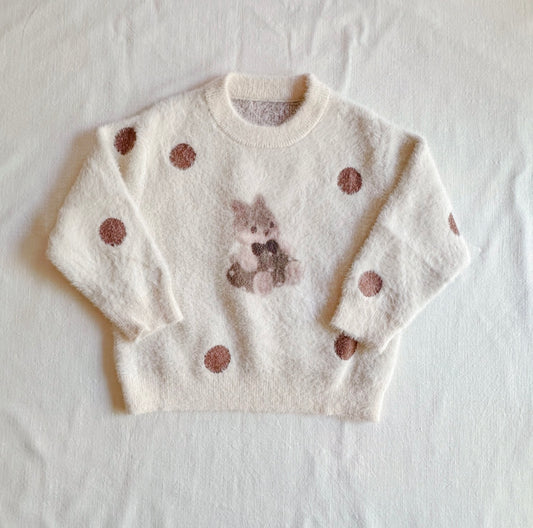 Dotty Bunny Fluffy Jumper