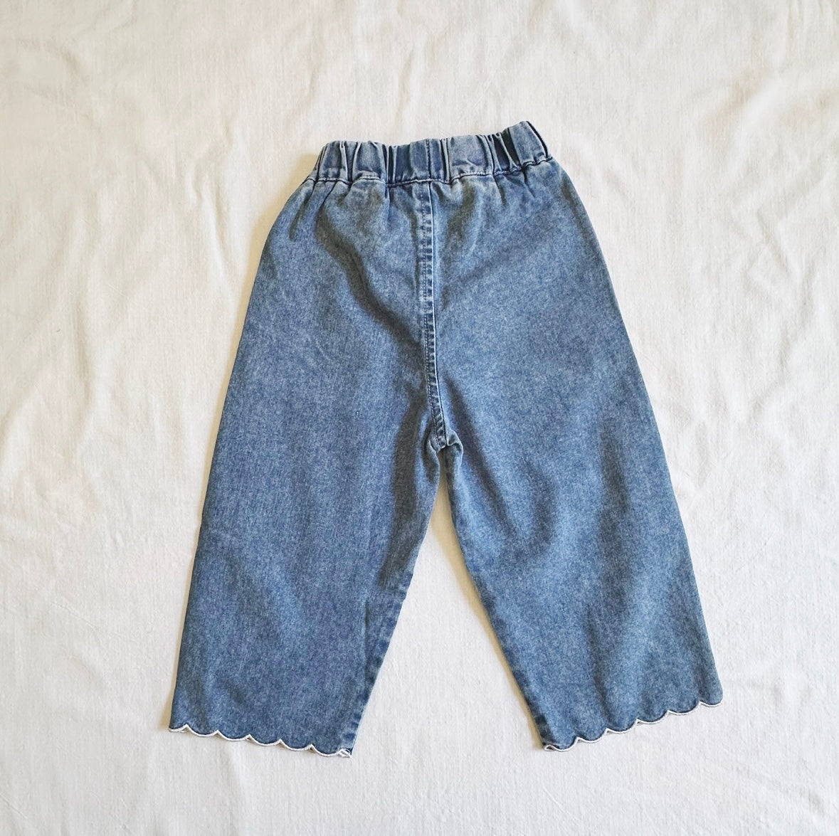 Blue Leopard Wide Leg Jeans
