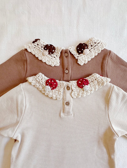Mushroom Crochet Collared Top