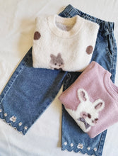 Load image into Gallery viewer, Embroidered Bunny Straight Leg Jeans
