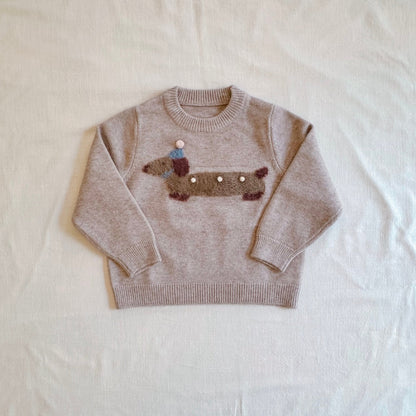 Fluffy Dachshund Knitted Jumper