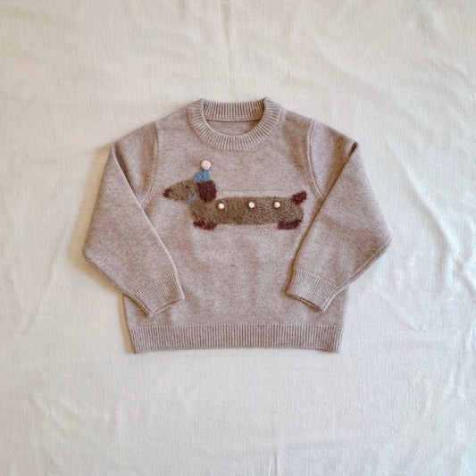 Fluffy Dachshund Knitted Jumper