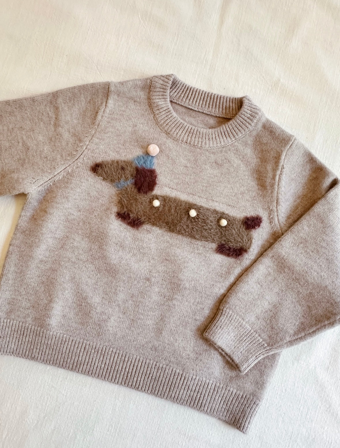 Fluffy Dachshund Knitted Jumper