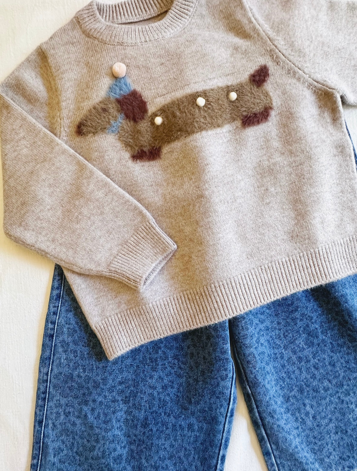 Fluffy Dachshund Knitted Jumper
