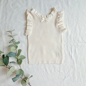 Rib Sleeveless Ruffle Detail Tank Top (2T-7T)