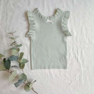 Rib Sleeveless Ruffle Detail Tank Top (2T-7T)