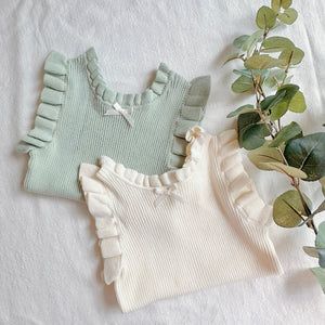 Rib Sleeveless Ruffle Detail Tank Top (2T-7T)